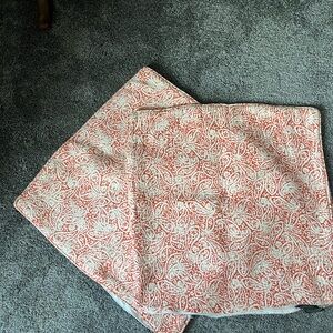 Ralph Lauren Orange and White Paisley Cushion Covers